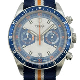 チューダー/チュードル TUDOR ヘリテージ クロノグラフ 70330B アイボリー/ブルー ステンレススチール 自動巻き メンズ 腕時計