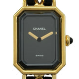 シャネル CHANEL プルミエール S H0001 ブラック ゴールドプレーテッド クオーツ レディース 腕時計