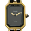 シャネル CHANEL プルミエール L H0001 ブラック ゴールドプレーテッド クオーツ レディース 腕時計