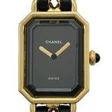 シャネル CHANEL プルミエール M H0001 ブラック ゴールドプレーテッド クオーツ レディース 腕時計