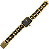シャネル CHANEL プルミエール M H0001 ブラック ゴールドプレーテッド クオーツ レディース 腕時計