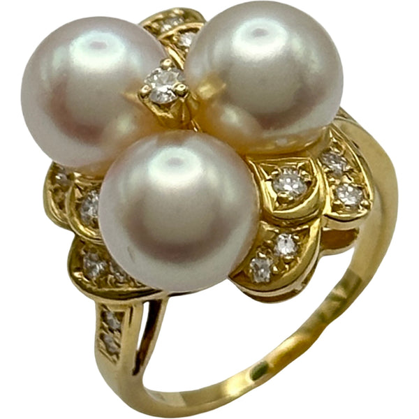 MIKIMOTOミキモト リング　k18 ダイヤモンド ミキモト MIKIMOTO リング ゴールド K18 パール ダイヤモンド
