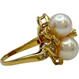 ミキモト MIKIMOTO リング ゴールド K18 パール ダイヤモンド ジュエリー