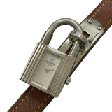 エルメス HERMES ケリーウォッチ シルバー×ブラウン SS レディース 腕時計