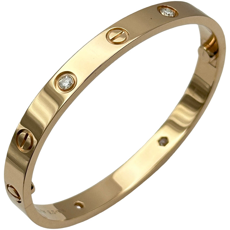 【のり】Cartier ラブブレスsm Au750 サイズ19 カルティエ Cartier ラブブレスハーフダイヤ ピンクゴールド Au750