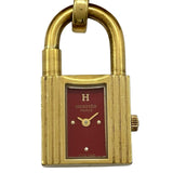 エルメス HERMES ケリーウォッチ KE1.201 レッド ゴールドプレーテッド クオーツ レディース 腕時計