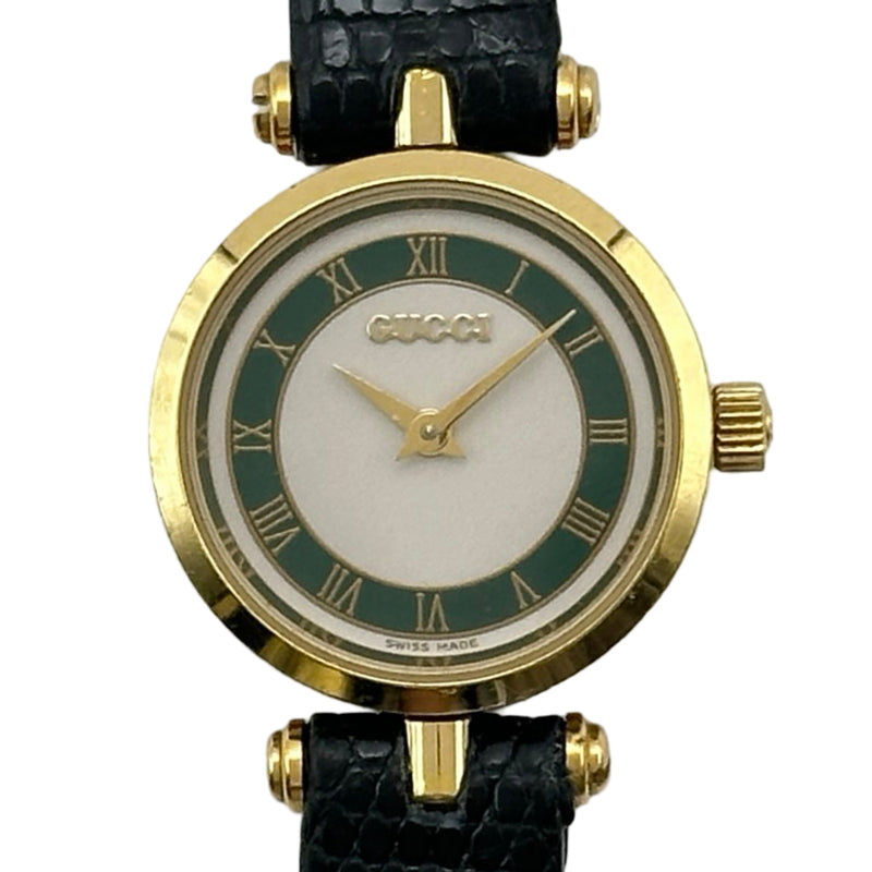グッチ GUCCI シェリーライン 2000L ホワイト 金メッキ クオーツ