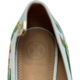 トリーバーチ TORY BURCH フラワー刺繍パンプス アイボリー キャンバス レディース パンプス