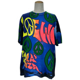 ロエベ LOEWE x Paulas Ibiza プリント半袖Tシャツ H616Y22X34 ブルー コットン メンズ 半袖Ｔシャツ