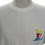 ルイ・ヴィトン LOUIS VUITTON ×NBA 刺繍ロゴ半袖Tシャツ HRY53W ホワイト コットン メンズ 半袖Ｔシャツ