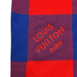 ルイ・ヴィトン LOUIS VUITTON ダミエマサイチェックロゴ刺繡ニットプルオーバー H1KN50M36 レッド コットン レディース ニット