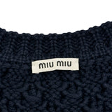 ミュウミュウ miu miu ケーブルニットチュニック MMA523 ネイビー ウール レディース ニット