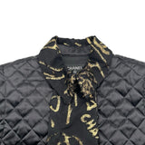 シャネル CHANEL ココマークカメリアロゴキルティング切替シャツ P61820V ブラック ポリエステル レディース 長袖Ｔシャツ
