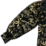 シャネル CHANEL ココマークカメリアロゴキルティング切替シャツ P61820V ブラック ポリエステル レディース 長袖Ｔシャツ