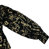 シャネル CHANEL ココマークカメリアロゴキルティング切替シャツ P61820V ブラック ポリエステル レディース 長袖Ｔシャツ