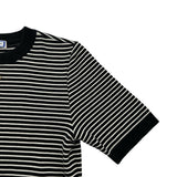サンローラン SAINT LAURENT ロゴボーダー半袖ワンピース ブラック トリアセテート レディース ワンピース