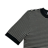 サンローラン SAINT LAURENT ロゴボーダー半袖ワンピース ブラック トリアセテート レディース ワンピース