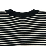 サンローラン SAINT LAURENT ロゴボーダー半袖ワンピース ブラック トリアセテート レディース ワンピース