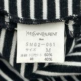 サンローラン SAINT LAURENT ロゴボーダー半袖ワンピース ブラック トリアセテート レディース ワンピース