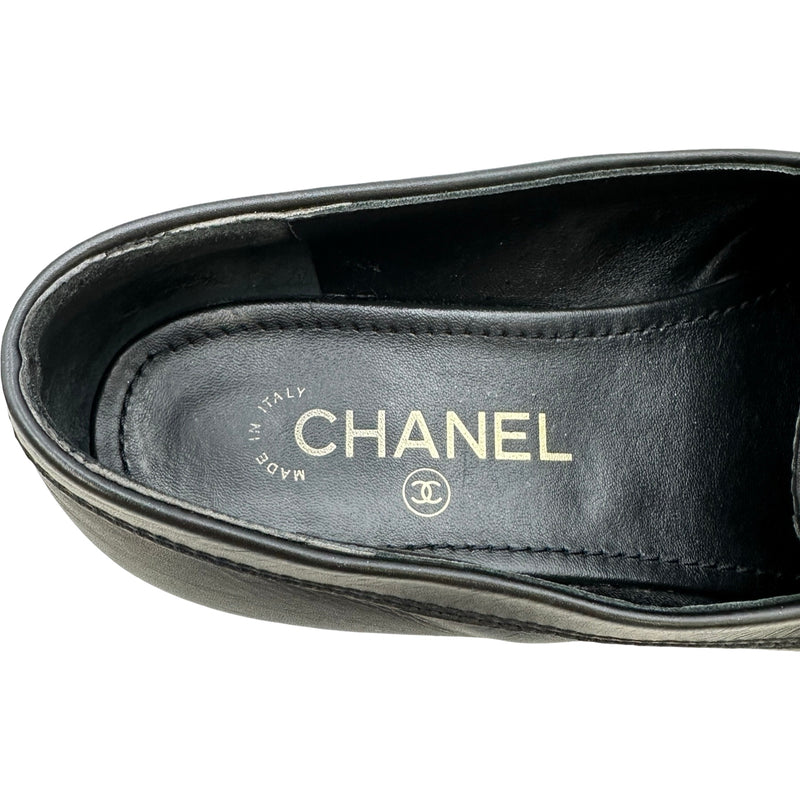 シャネル CHANEL ココマークチェーンローファー G35067 ブラック