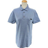 プラダ PRADA ロゴポケット 半袖ポロシャツ UJM457 ブルー コットン レディース 半袖Ｔシャツ