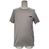 プラダ PRADA ロゴポケット半袖Tシャツ UJN006 グレー コットン メンズ 半袖Ｔシャツ