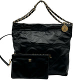 シャネル CHANEL CHANEL22 スモールバッグ AS3260 ブラック ゴールド金具 シャイニーカーフスキン レディース ハンドバッグ