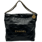シャネル CHANEL CHANEL22 スモールバッグ AS3260 ブラック ゴールド金具 シャイニーカーフスキン レディース ハンドバッグ