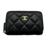 シャネル CHANEL マトラッセ コインケース ブラック ゴールド金具 キャビアスキン レディース コインケース