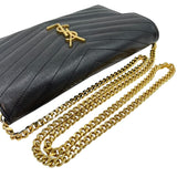 サンローラン SAINT LAURENT カサンドラ チェーンウォレット 377828 ブラック ゴールド金具 グレインカーフ レディース ショルダーバッグ