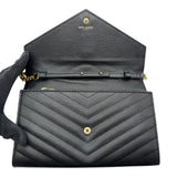 サンローラン SAINT LAURENT カサンドラ チェーンウォレット 377828 ブラック ゴールド金具 グレインカーフ レディース ショルダーバッグ