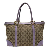 グッチ GUCCI GGキャンバス ラブリートートバッグ 257069 ラベンダー/ベージュ GGキャンバス/レザー レディース トートバッグ