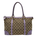 グッチ GUCCI GGキャンバス ラブリートートバッグ 257069 ラベンダー/ベージュ GGキャンバス/レザー レディース トートバッグ