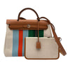 エルメス HERMES エールバックジップPM Ｗ刻 ベージュ/ナチュラル シルバー金具 トワル・ハンター レディース ショルダーバッグ