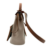 エルメス HERMES エールバックジップPM Ｗ刻 ベージュ/ナチュラル シルバー金具 トワル・ハンター レディース ショルダーバッグ
