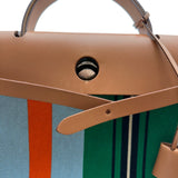 エルメス HERMES エールバックジップPM Ｗ刻 ベージュ/ナチュラル シルバー金具 トワル・ハンター レディース ショルダーバッグ
