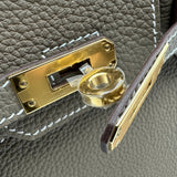 エルメス HERMES バーキン25 K刻 エトゥープ ゴールド金具 トゴ レディース ハンドバッグ