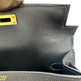 エルメス HERMES ミニケリー2 Z刻印 ブラック ゴールド金具 エプソン レディース ショルダーバッグ