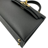 エルメス HERMES ミニケリー2 Z刻印 ブラック ゴールド金具 エプソン レディース ショルダーバッグ
