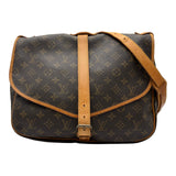 ルイ・ヴィトン LOUIS VUITTON ソミュール35 M42254 ブラウン モノグラム/レザー レディース ショルダーバッグ
