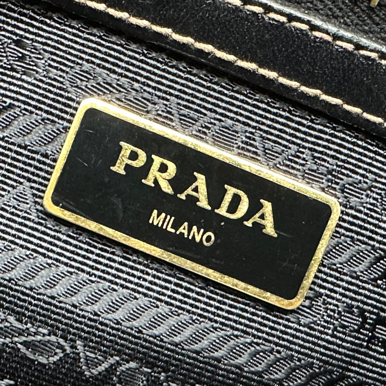 プラダ PRADA ジャガード ハンドバッグ 1BA111 ブラウン ジャガード