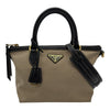 プラダ PRADA ジャガード ハンドバッグ 1BA111 ブラウン ジャガード/レザー レディース ショルダーバッグ
