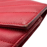 サンローラン SAINT LAURENT エンヴェローブ チェーンウォレット 393953 レッド ゴールド金具 グレインカーフ レディース ショルダーバッグ