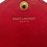 サンローラン SAINT LAURENT エンヴェローブ チェーンウォレット 393953 レッド ゴールド金具 グレインカーフ レディース ショルダーバッグ