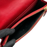 サンローラン SAINT LAURENT エンヴェローブ チェーンウォレット 393953 レッド ゴールド金具 グレインカーフ レディース ショルダーバッグ