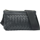 ボッテガ・ヴェネタ BOTTEGA VENETA イントレチャート デュオバッグ 651938 ブラック カーフレザー メンズ ショルダーバッグ