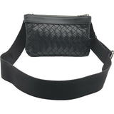 ボッテガ・ヴェネタ BOTTEGA VENETA イントレチャート デュオバッグ 651938 ブラック カーフレザー メンズ ショルダーバッグ