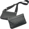 ボッテガ・ヴェネタ BOTTEGA VENETA イントレチャート デュオバッグ 651938 ブラック カーフレザー メンズ ショルダーバッグ