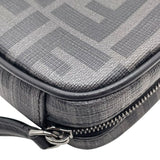 フェンディ FENDI FFファブリック ミニバッグ 7AS122 ブラック×シルバー PVC ユニセックス ショルダーバッグ