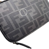 フェンディ FENDI FFファブリック ミニバッグ 7AS122 ブラック×シルバー PVC ユニセックス ショルダーバッグ